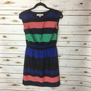LOFT Ann Taylor Black Stripped Dress Extra Small